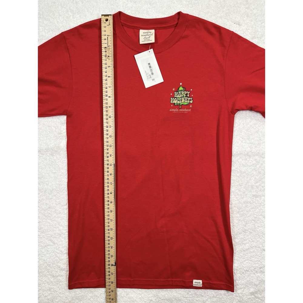 Simply Southern Shirt Womens Small Red Long Sleeve Santa Believe Christmas Tee - Picture 7 of 8
